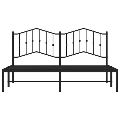 Metal Bed Frame without Mattress with Headboard Black 183x213cm