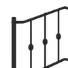 Metal Bed Frame without Mattress with Headboard Black 183x213cm