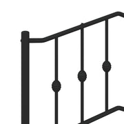 Metal Bed Frame without Mattress with Headboard Black 183x213cm