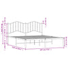 Metal Bed Frame without Mattress with Headboard Black 183x213cm