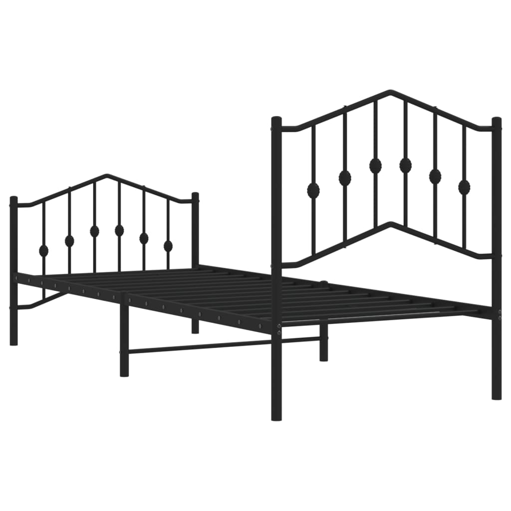 Bed Frame | Black | Powder-Coated Steel | Single | Bed Frame