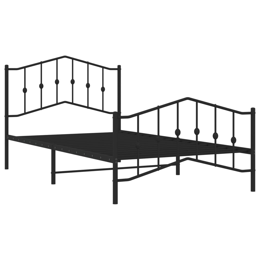 Bed Frame | Black | Powder-Coated Steel | 107x203 cm | Bed Frame