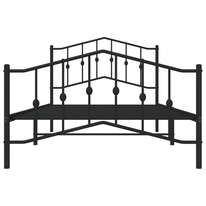 Bed Frame | Black | Powder-Coated Steel | 107x203 cm | Bed Frame