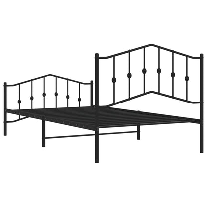 Bed Frame | Black | Powder-Coated Steel | 107x203 cm | Bed Frame