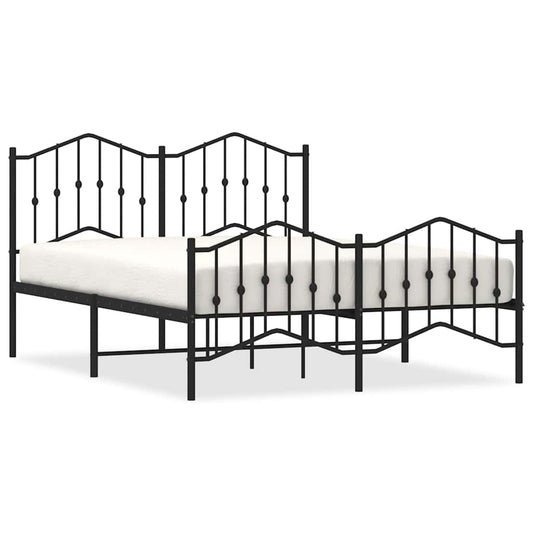 Bed Frame | Black | Powder-Coated Steel | Double | Bed Frame