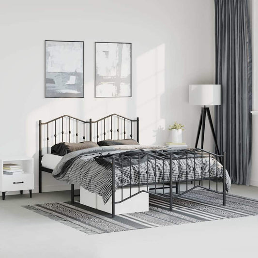 Bed Frame | Black | Powder-Coated Steel | Double | Bed Frame