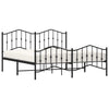 Metal Bed Frame without Mattress with Footboard Black 183x213cm