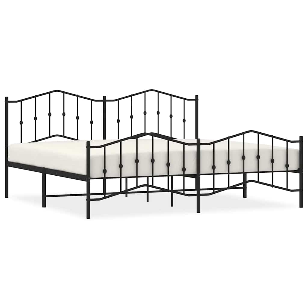 Bed Frame | Black | Powder-Coated Steel | Double | Bed Frame
