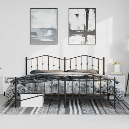 Bed Frame | Black | Powder-Coated Steel | Double | Bed Frame