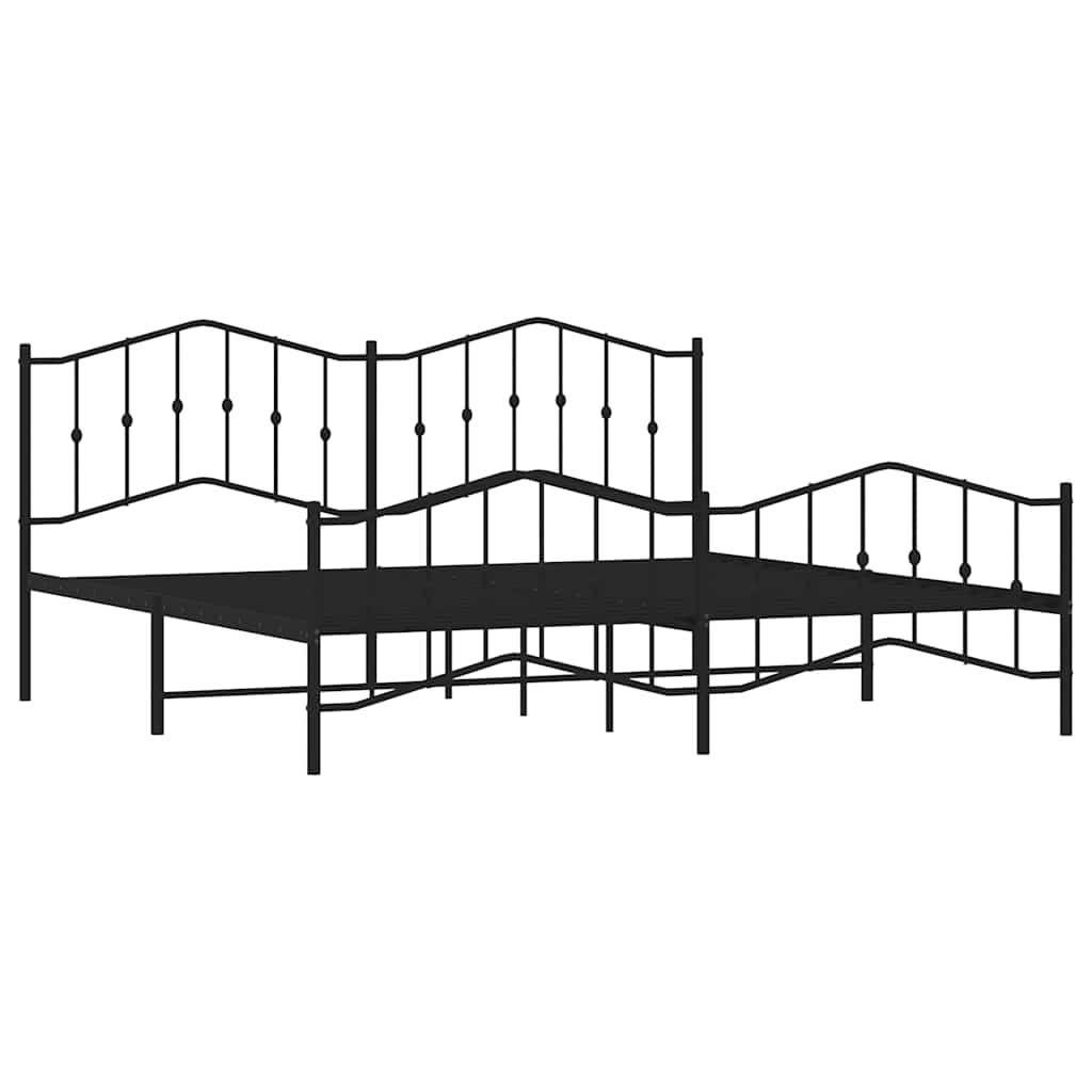 Bed Frame | Black | Powder-Coated Steel | Double | Bed Frame