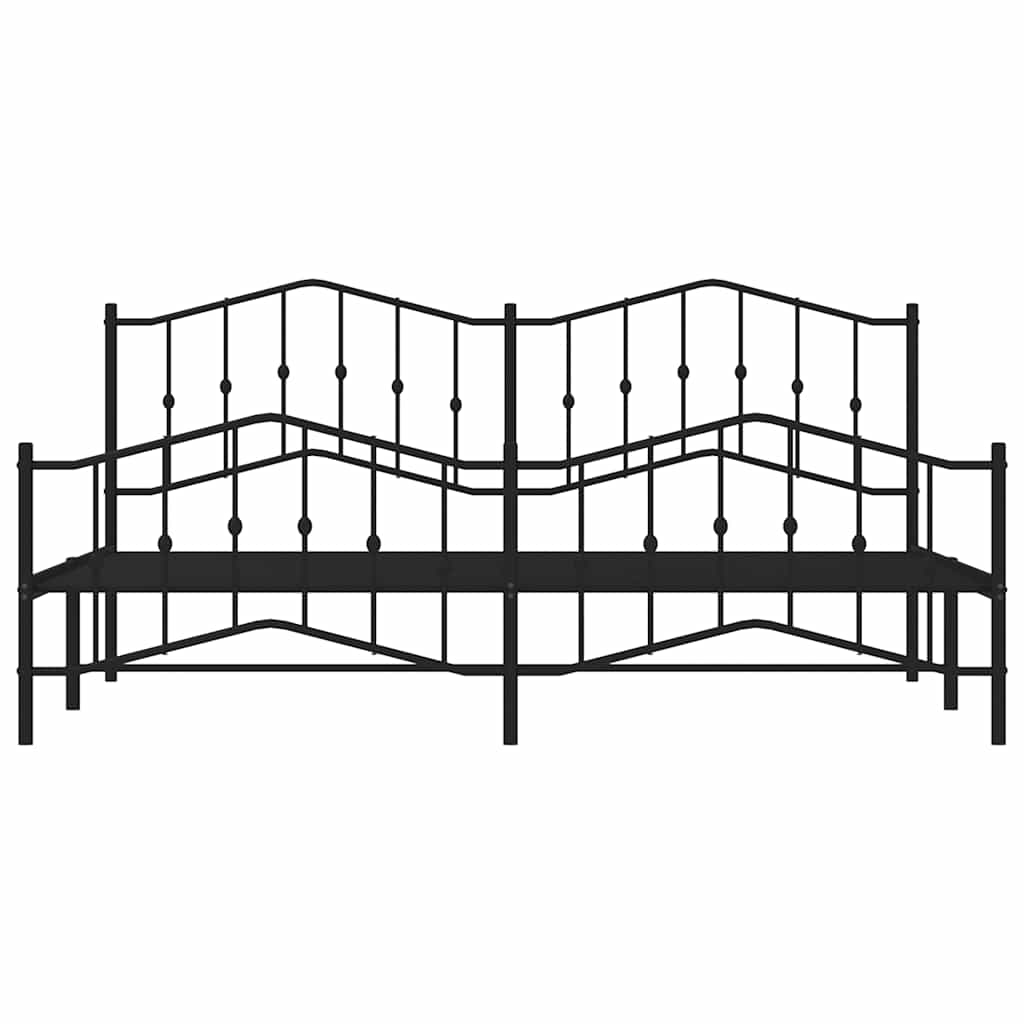 Bed Frame | Black | Powder-Coated Steel | Double | Bed Frame
