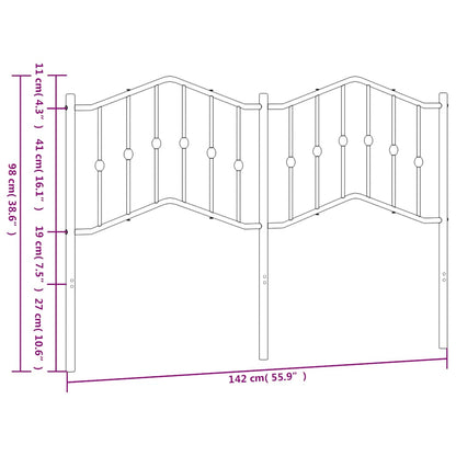 Metal Replace Headboard Black 135 cm