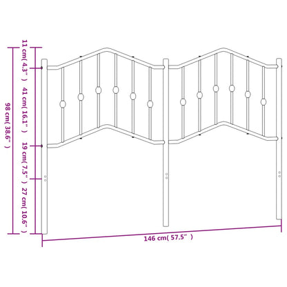 Metal Replace Headboard Black 140 cm