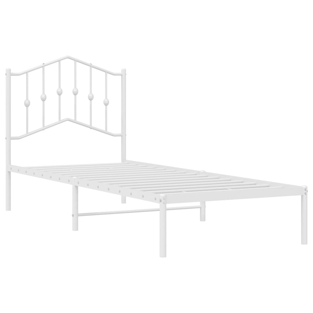 Bed Frame | White | Powder-Coated Steel | Single | Bed Frame