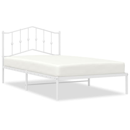 Bed Frame | White | Steel | Single | Bed Frame | Rectangular | Modern