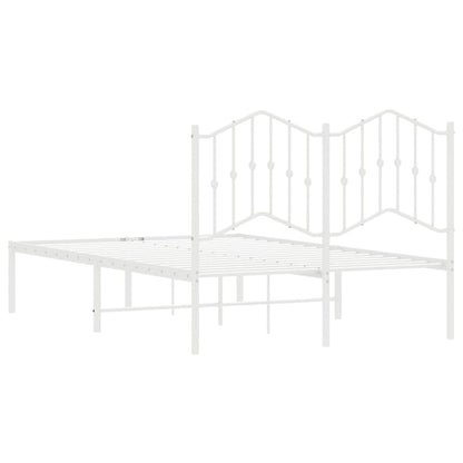 Bed Frame | White | Steel | Double | Bed Frame | Rectangular | Modern