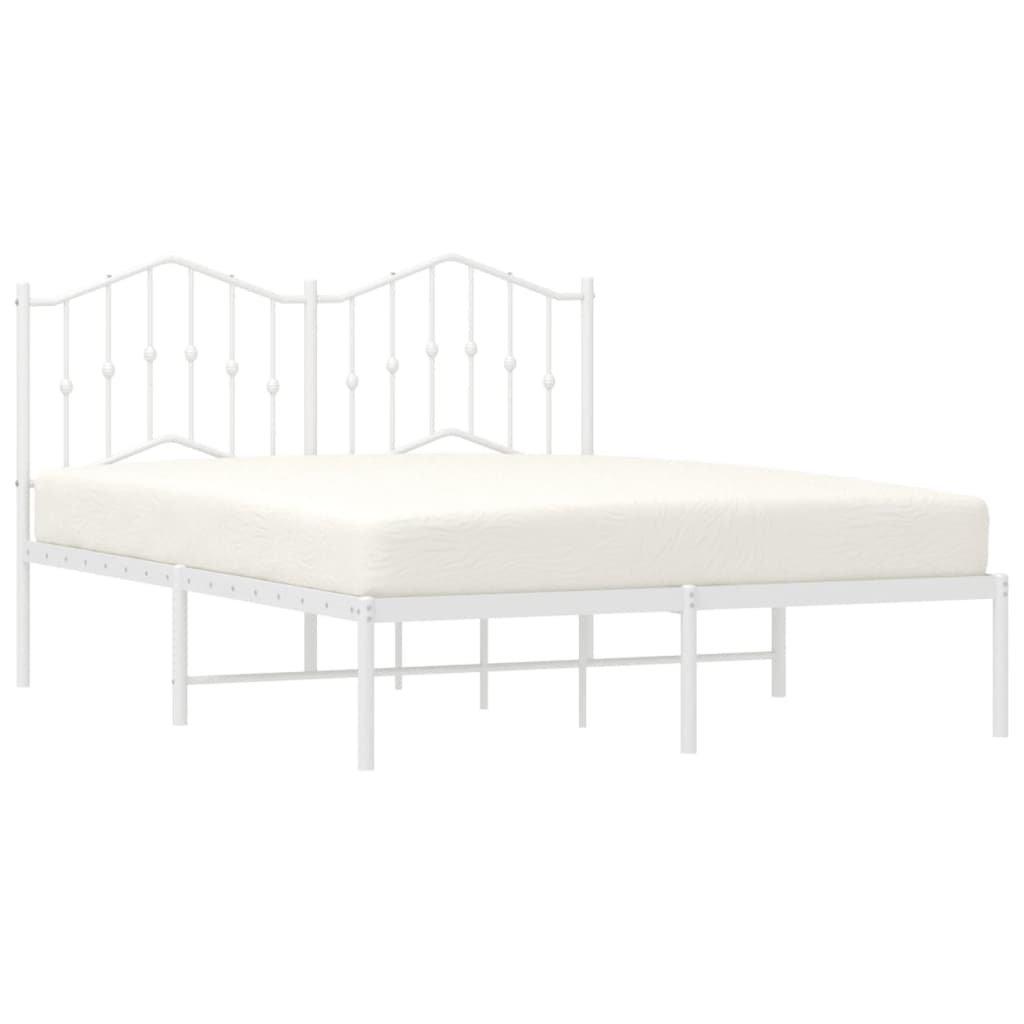 Bed Frame | White | Powder-Coated Steel | Double | Bed Frame