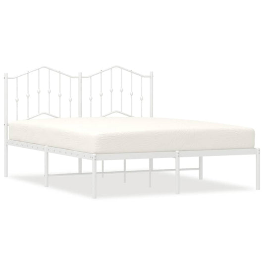 Bed Frame | White | Powder-Coated Steel | King | Bed Frame | Rectangular