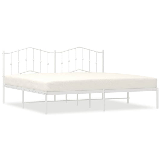 Bed Frame | White | Steel | 193x203 cm | Bed Frame | Rectangular