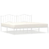 Metal Bed Frame without Mattress with Headboard White 193x203cm