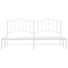 Metal Bed Frame without Mattress with Headboard White 193x203cm