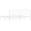 Metal Bed Frame without Mattress with Headboard White 193x203cm