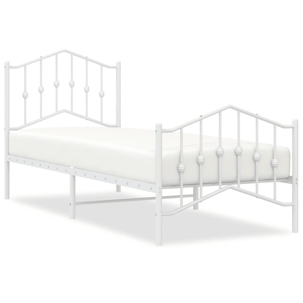 Bed Frame | White | Powder-Coated Steel | Single | Bed Frame