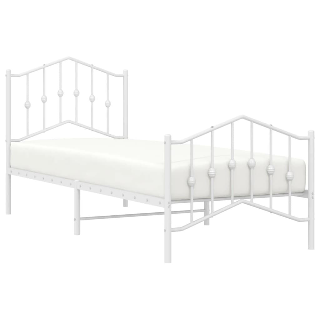 Bed Frame | White | Powder-Coated Steel | Single | Bed Frame
