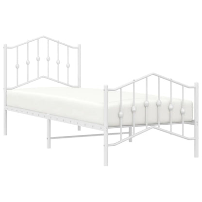 Bed Frame | White | Powder-Coated Steel | Single | Bed Frame