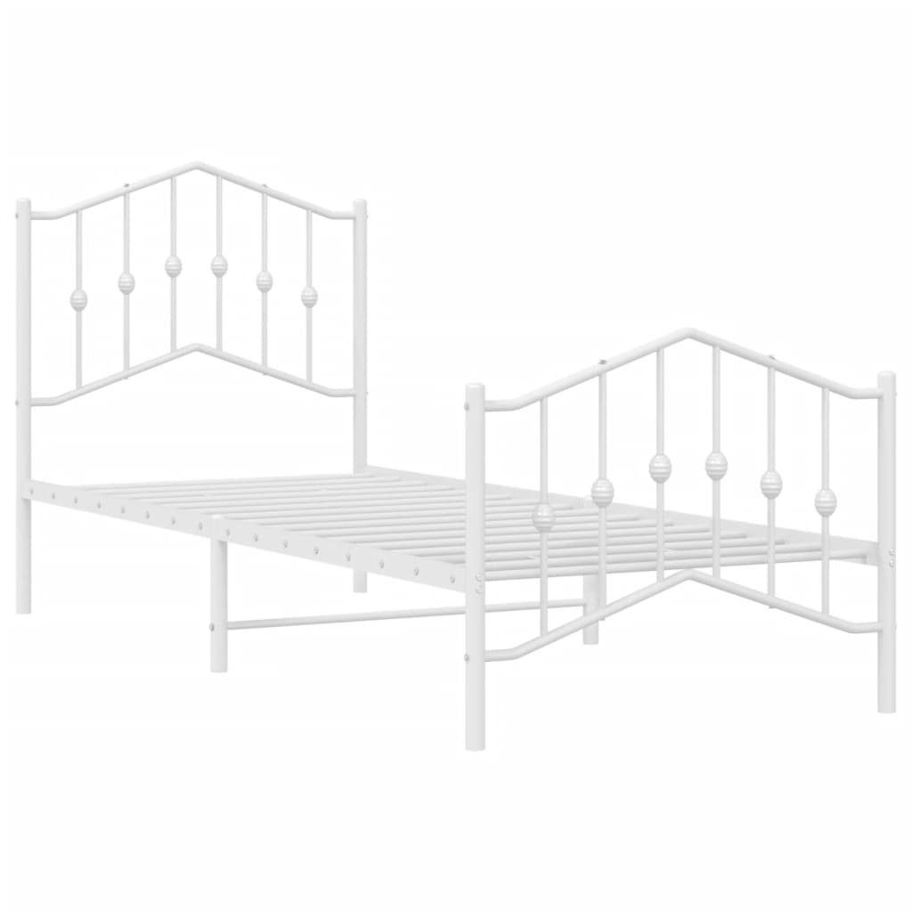 Bed Frame | White | Powder-Coated Steel | Single | Bed Frame