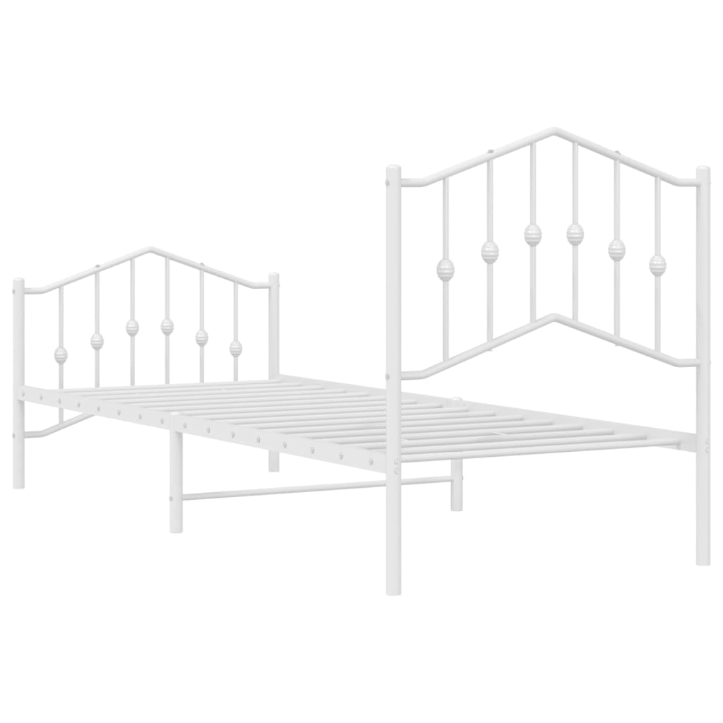 Bed Frame | White | Powder-Coated Steel | Single | Bed Frame