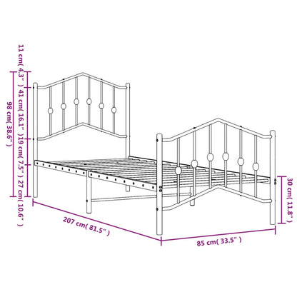 Bed Frame | White | Powder-Coated Steel | Single | Bed Frame