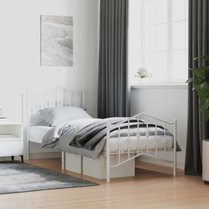 Bed Frame | White | Powder-Coated Steel | Single | Bed Frame