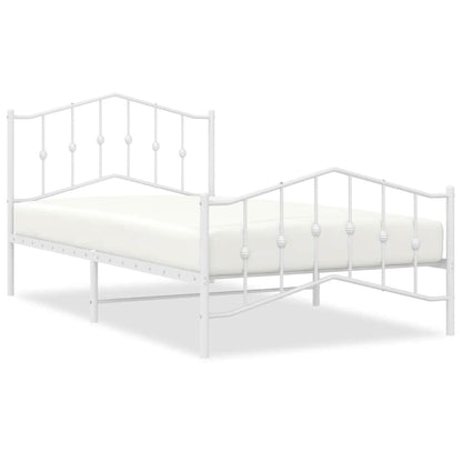 Bed Frame | White | Powder-Coated Steel | Single | Bed Frame