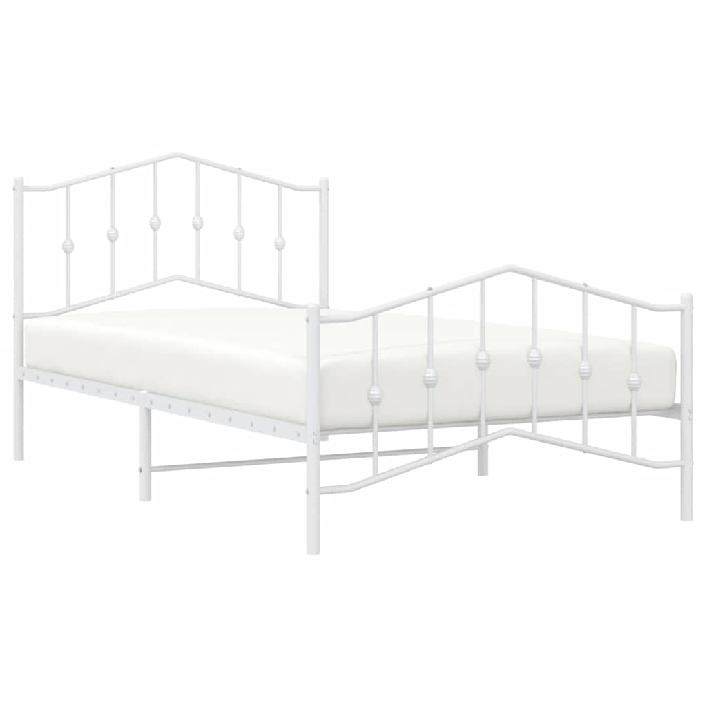 Bed Frame | White | Powder-Coated Steel | Single | Bed Frame