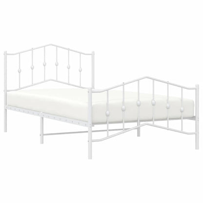 Bed Frame | White | Powder-Coated Steel | Single | Bed Frame