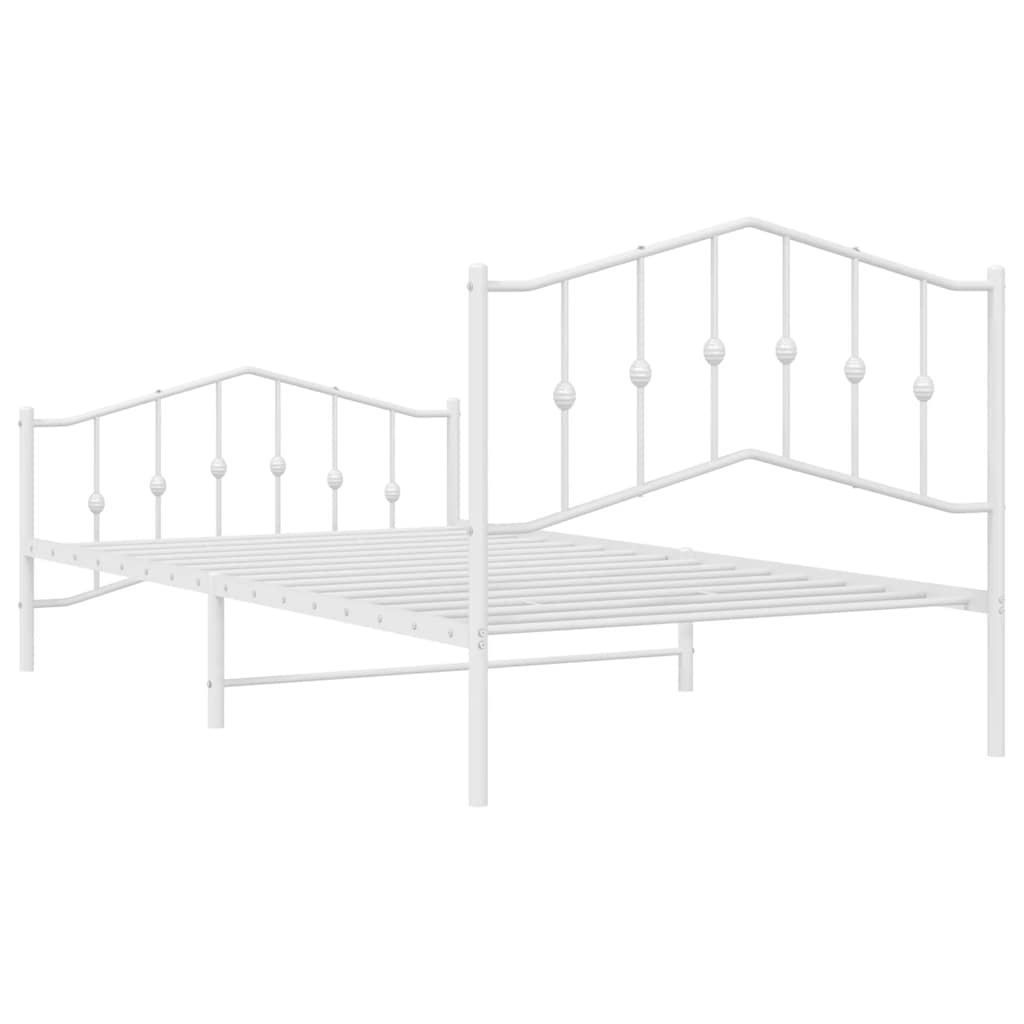 Bed Frame | White | Powder-Coated Steel | Single | Bed Frame