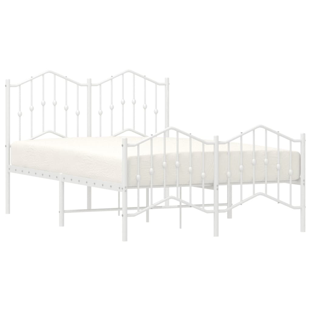 Bed Frame | White | Powder-Coated Steel | Small Double | Bed Frame