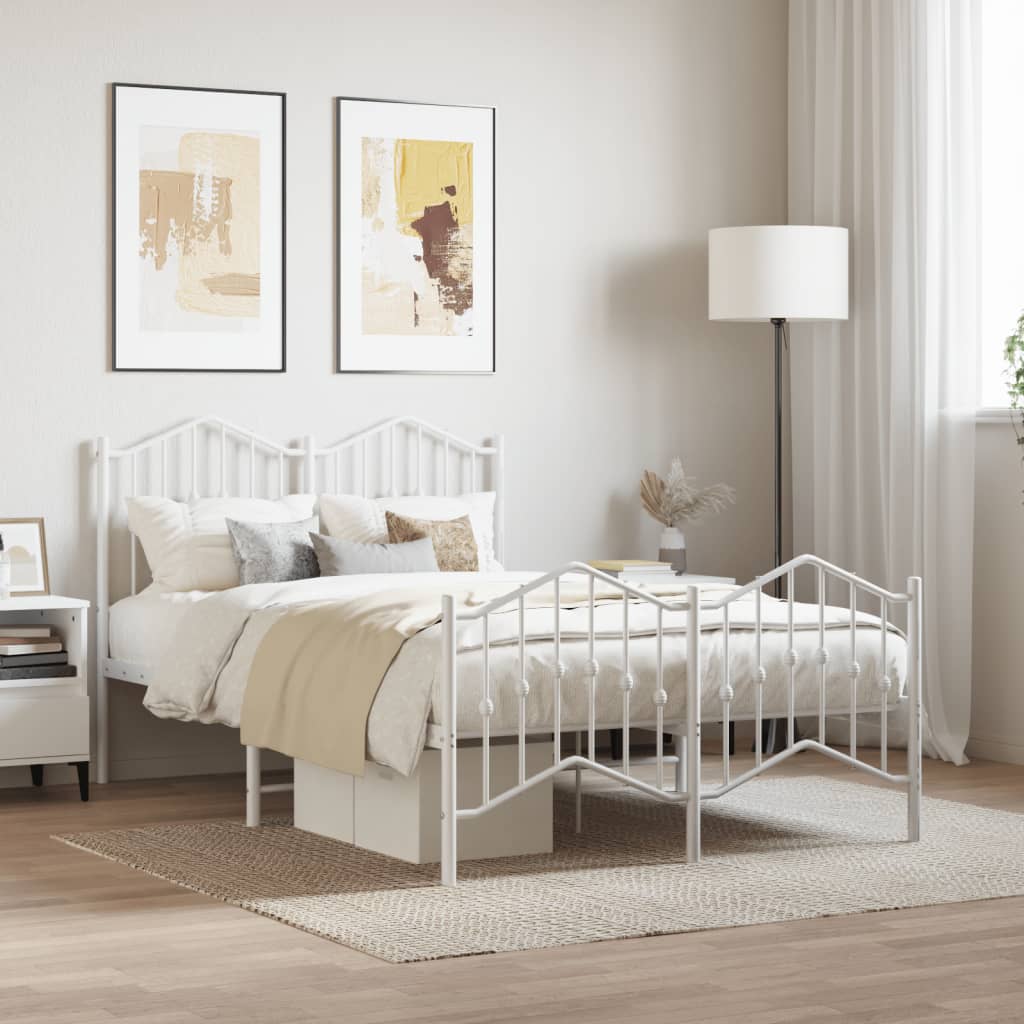 Bed Frame | White | Powder-Coated Steel | Small Double | Bed Frame