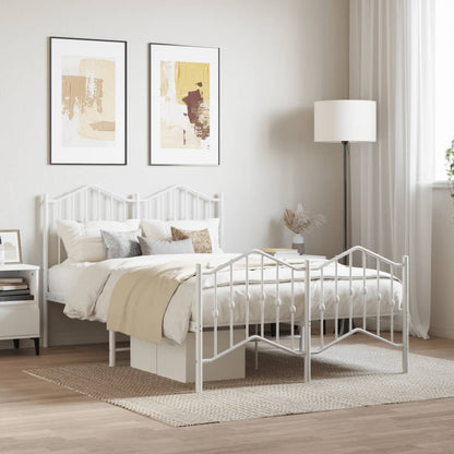 Bed Frame | White | Powder-Coated Steel | Small Double | Bed Frame