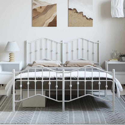 Bed Frame | White | Powder-Coated Steel | 135x190 cm | Bed Frame