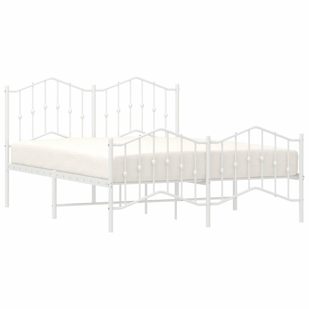 Bed Frame | White | Powder-Coated Steel | 135x190 cm | Bed Frame