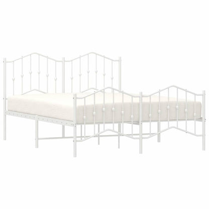 Bed Frame | White | Powder-Coated Steel | 135x190 cm | Bed Frame