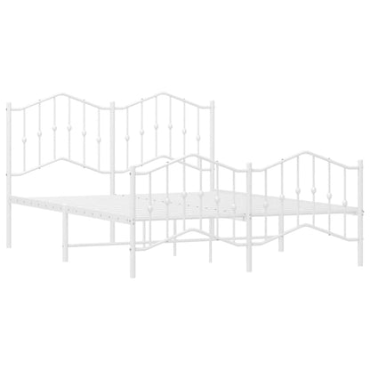 Bed Frame | White | Powder-Coated Steel | 135x190 cm | Bed Frame
