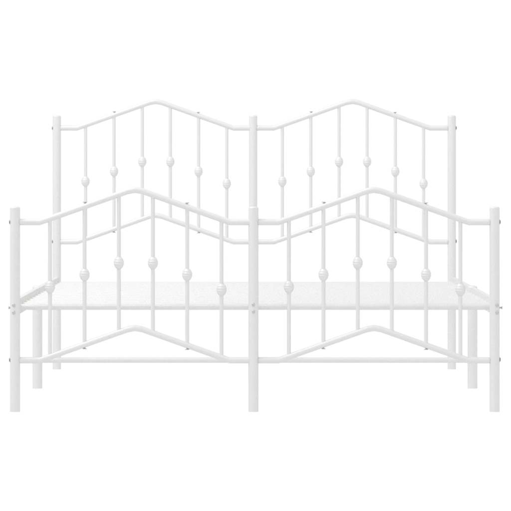 Bed Frame | White | Powder-Coated Steel | 135x190 cm | Bed Frame