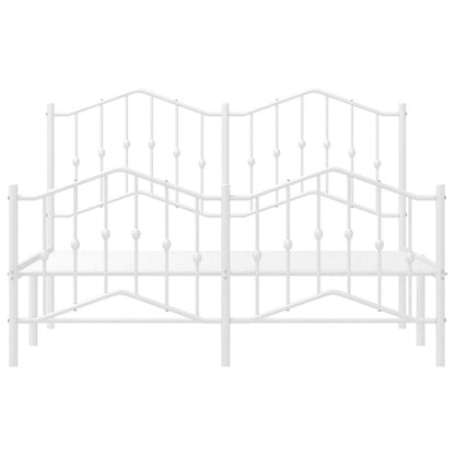 Bed Frame | White | Powder-Coated Steel | 135x190 cm | Bed Frame