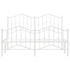Metal Bed Frame without Mattress with Footboard White 135x190cm