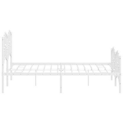 Bed Frame | White | Powder-Coated Steel | 135x190 cm | Bed Frame