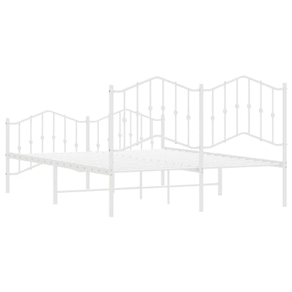 Bed Frame | White | Powder-Coated Steel | 135x190 cm | Bed Frame