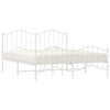 Metal Bed Frame without Mattress with Footboard White 183x213cm